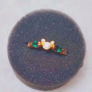Dainty Disney Mickey Mouse Synthetic CZ N Emerald Ring